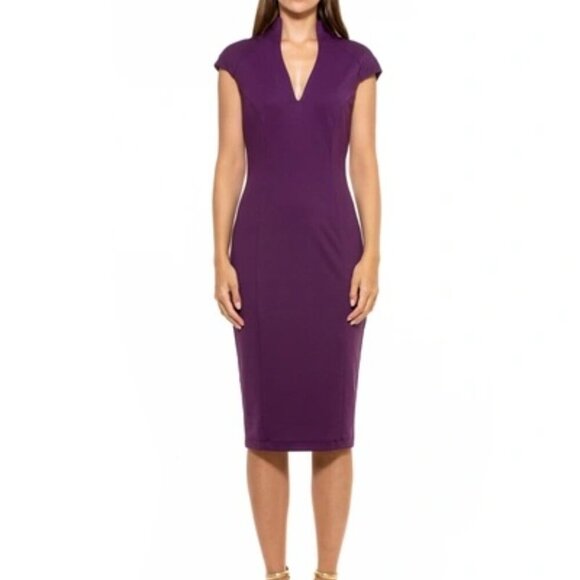 Alexia Admor Purple Katrina Midi Dress Size S - Picture 1 of 7